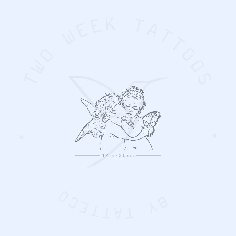 Tatuaje semipermanente de primer beso con arte lineal (juego de 2)