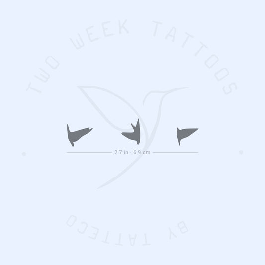 Tatuaje semipermanente de tres pájaros voladores (juego de 2)