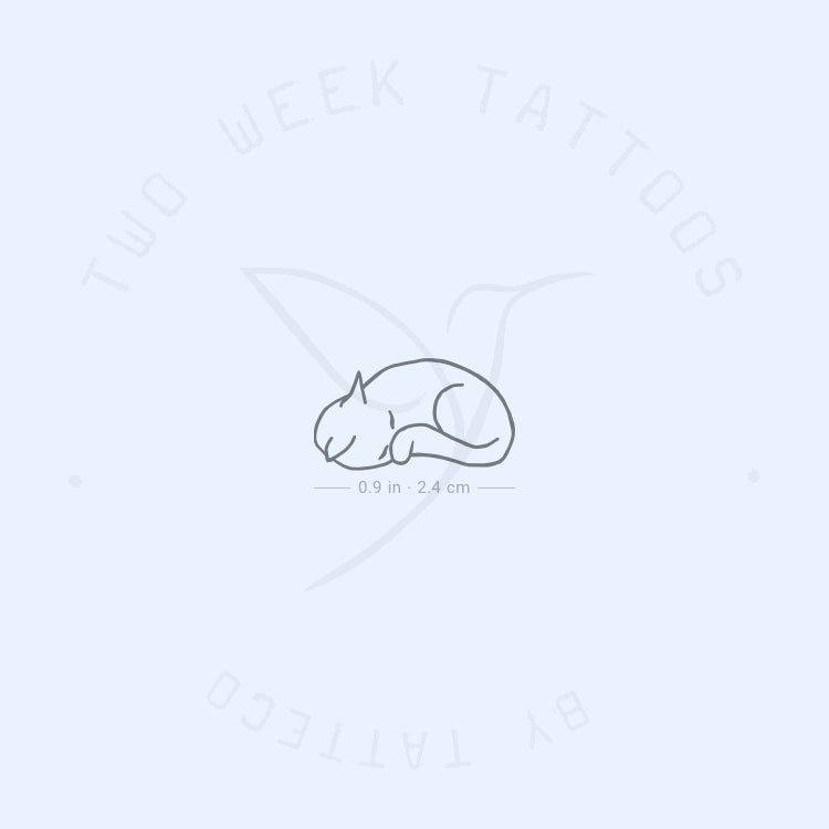 Sleeping Cat Semi-Permanent Tattoo - Set of 2