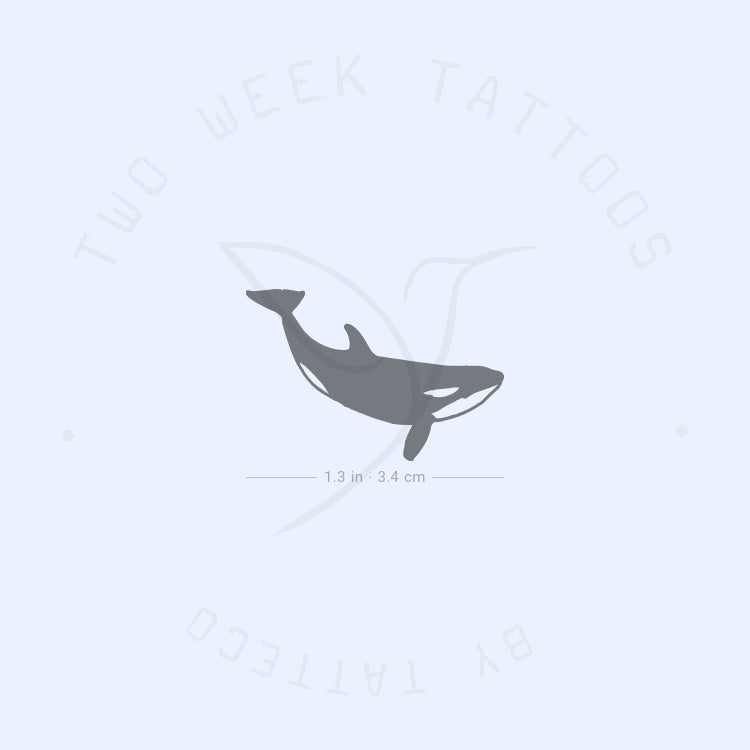 Tatuaje semipermanente de orca (pequeño) - Juego de 2