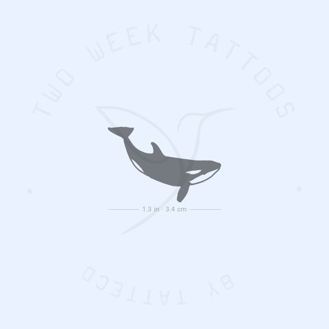 Small Killer Whale Semi-Permanent Tattoo - Set of 2