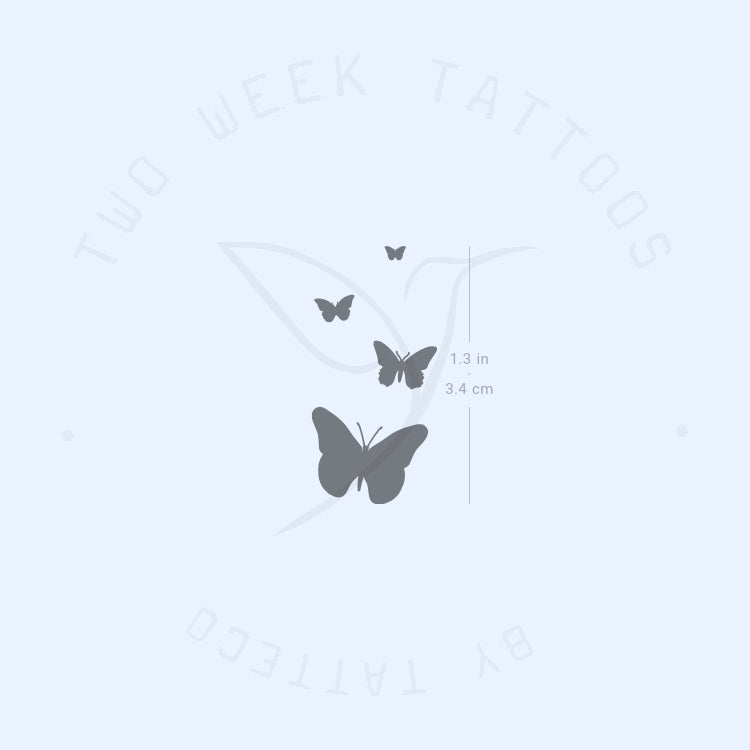Tatuaje semipermanente de familia de mariposas (juego de 2)