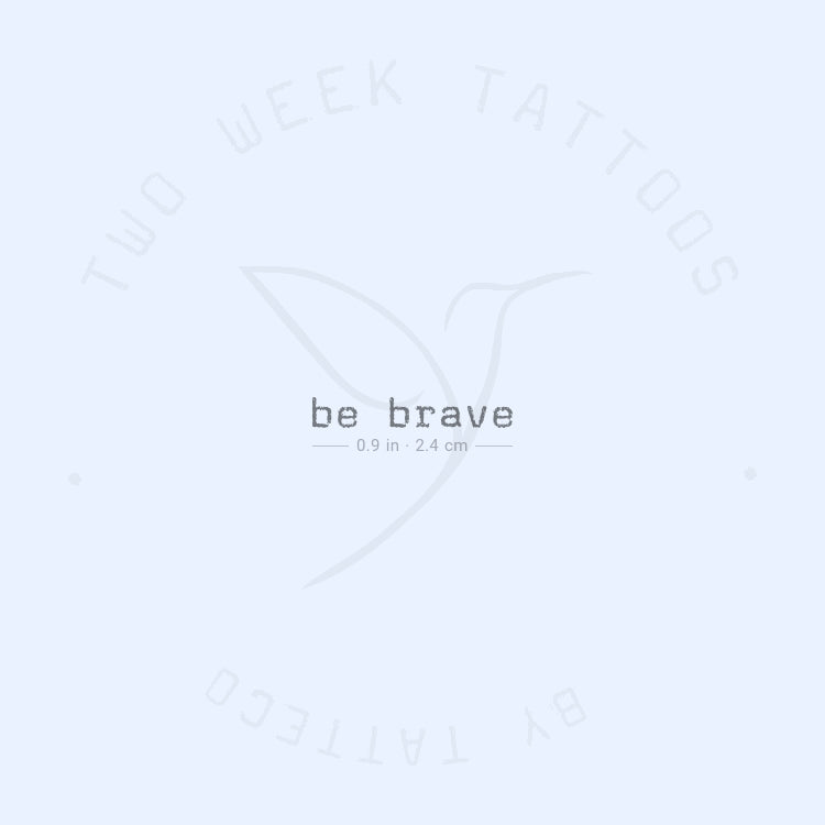 Tatuaje semipermanente "Be Brave" de máquina de escribir (juego de 2)