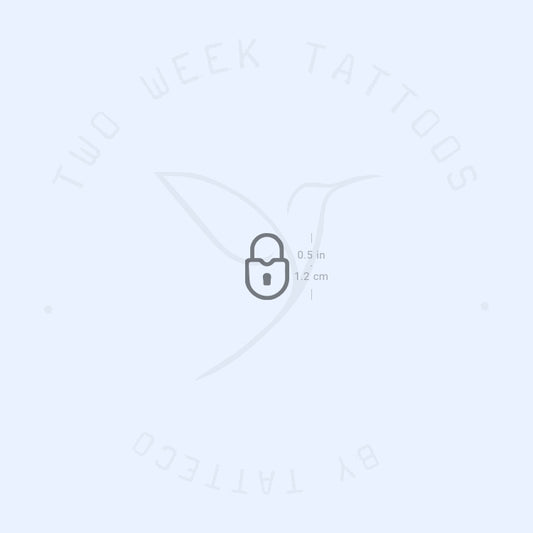 Tatuaje semipermanente de candado minimalista - Juego de 2