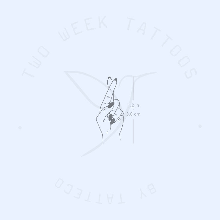 Crossed Fingers Semi-Permanent Tattoo - Set of 2