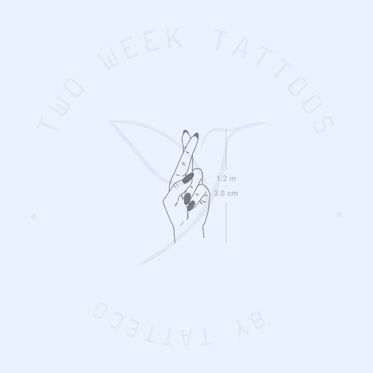 Tatuaje semipermanente de dedos cruzados - Juego de 2