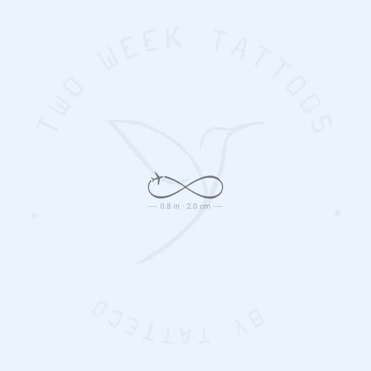 Tatuaje semipermanente de avión infinito pequeño (juego de 2)