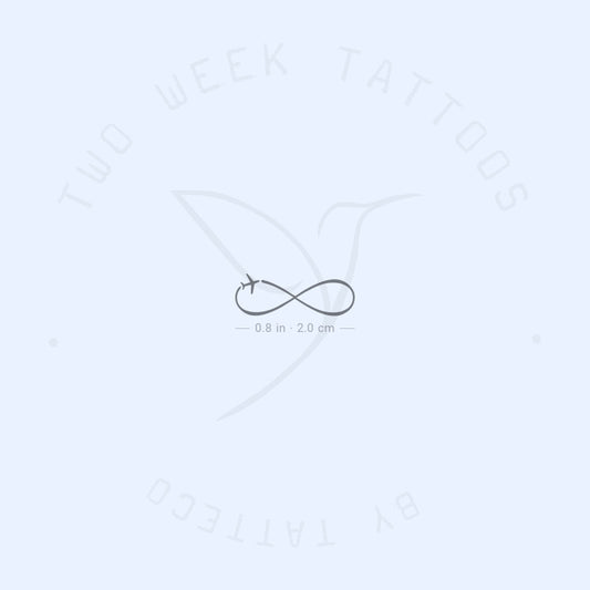 Small Infinity Airplane Semi-Permanent Tattoo - Set of 2