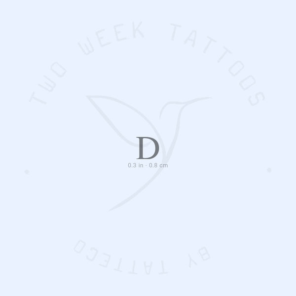 D Serif Uppercase Semi-Permanent Tattoo - Set of 2