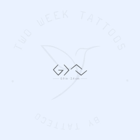 Small God Is Greater Than My Highs And Lows Semi-Permanent Tattoo - Set of 2