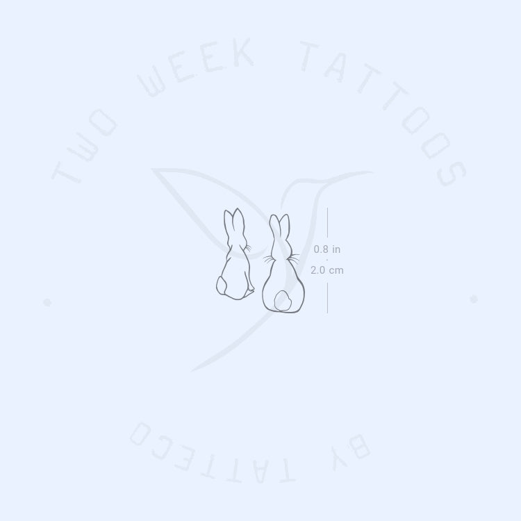 Rabbit Couple Semi-Permanent Tattoo - Set of 2