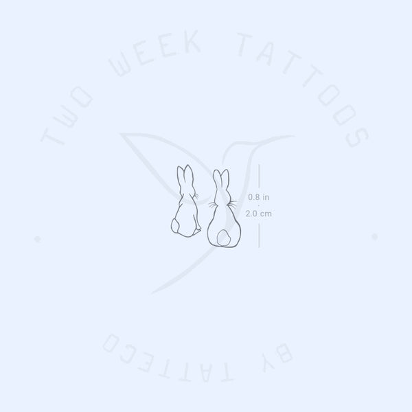 Rabbit Couple Semi-Permanent Tattoo - Set of 2