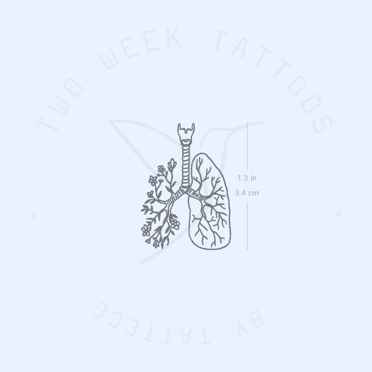 Small Floral Lungs Semi-Permanent Tattoo - Set of 2