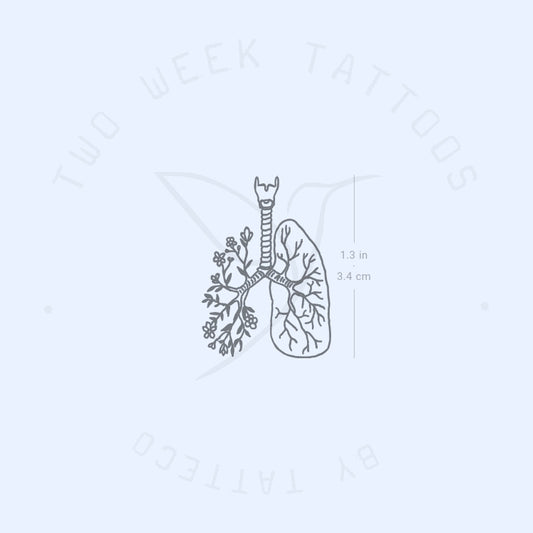 Tatuaje semipermanente de pulmones florales pequeños (juego de 2)