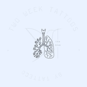Small Floral Lungs Semi-Permanent Tattoo - Set of 2