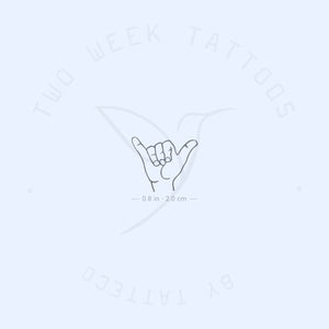Shaka Sign Semi-Permanent Tattoo - Set of 2