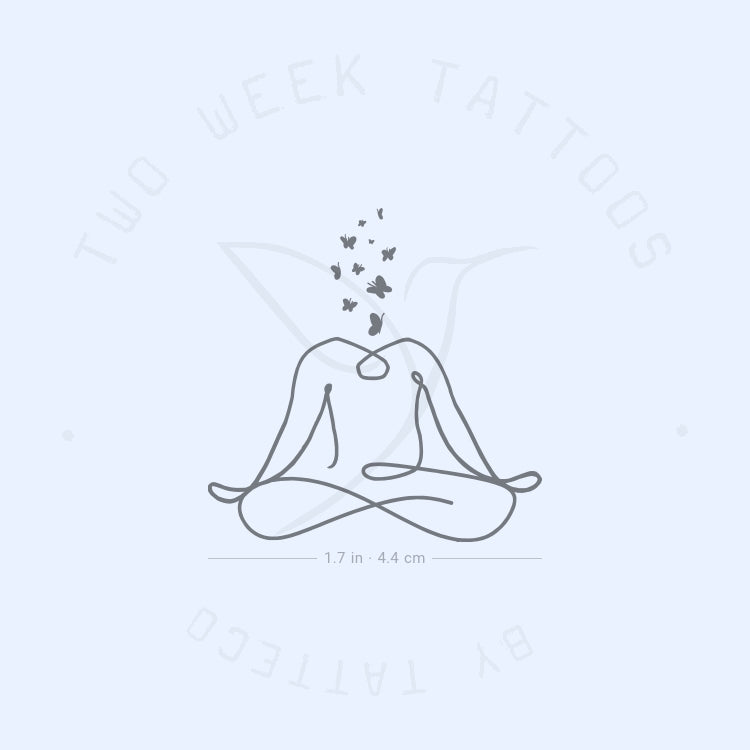 Tatuaje semipermanente de mariposa meditadora (juego de 2)
