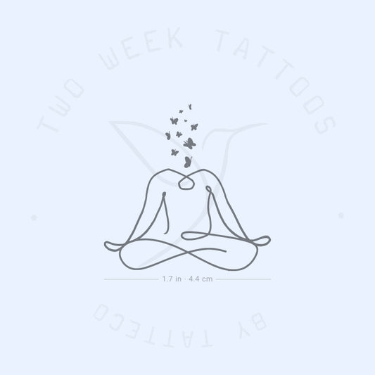 Tatuaje semipermanente de mariposa meditadora (juego de 2)