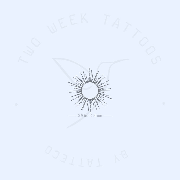Fine Line Shining Sun Semi-Permanent Tattoo - Set of 2