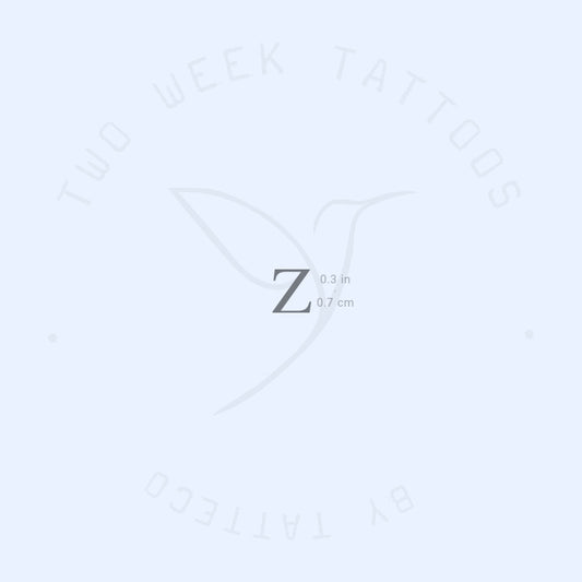 Tatuaje semipermanente en mayúsculas con serifa Z (juego de 2)