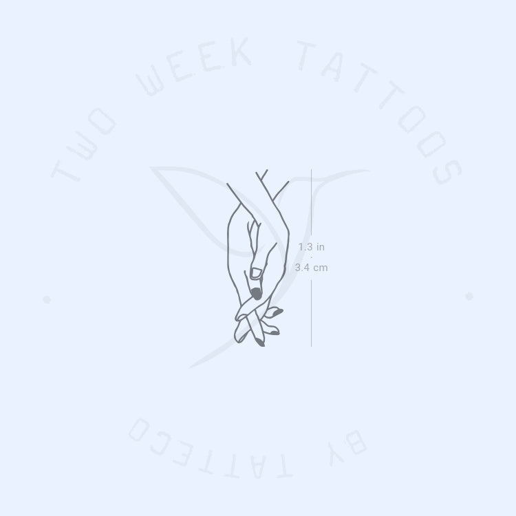 Holding Hands Semi-Permanent Tattoo - Set of 2