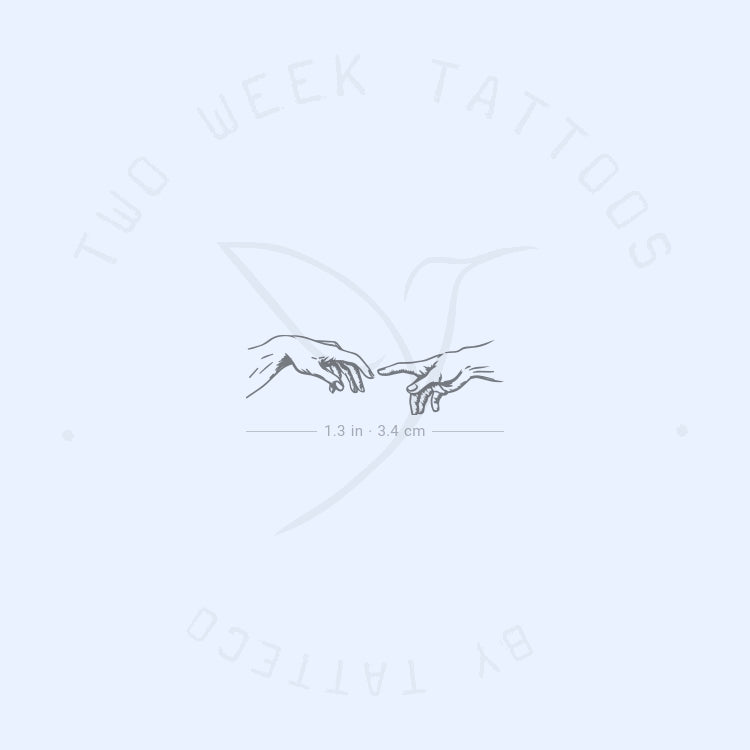 Small Creation Of Adam Hands Semi-Permanent Tattoo - Set of 2