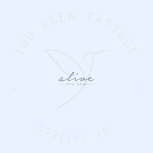 Tatuaje semipermanente pequeño "Alive" - ​​Juego de 2