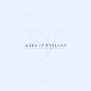 Made In England Semi-Permanent Tattoo - Set of 2