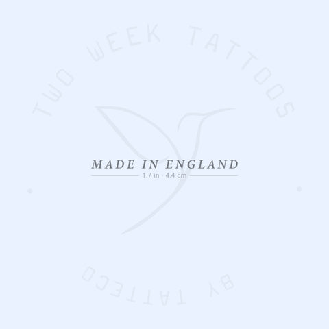 Made In England Semi-Permanent Tattoo - Set of 2