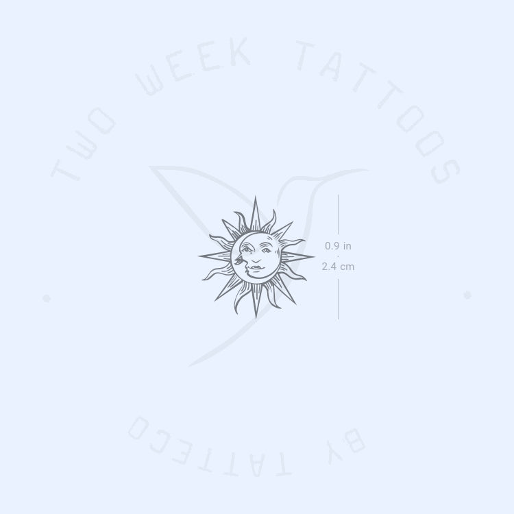 Sun And Moon Semi-Permanent Tattoo - Set of 2