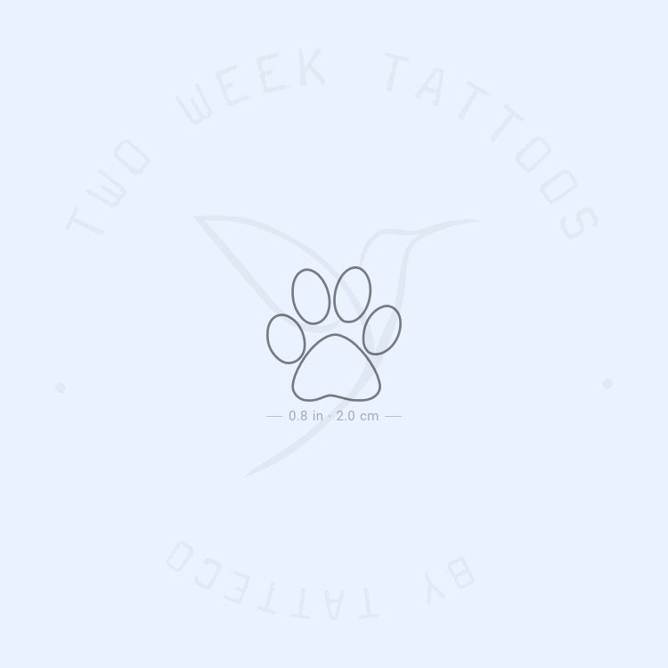 Paw Outline Semi-Permanent Tattoo - Set of 2