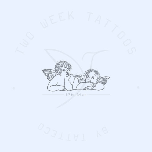 Tatuaje semipermanente de putti - Juego de 2