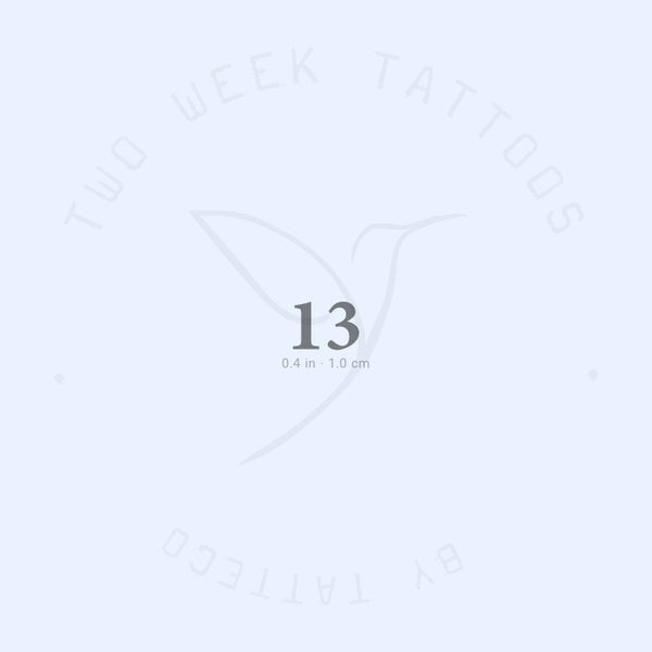 Number 13 Semi-Permanent Tattoo - Set of 2