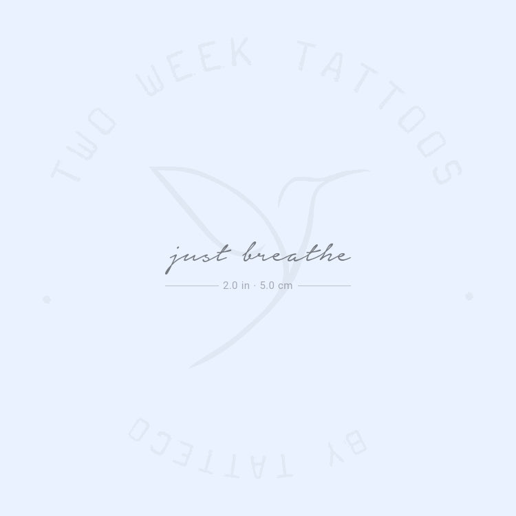 Tatuaje semipermanente "Just Breathe" - Juego de 2