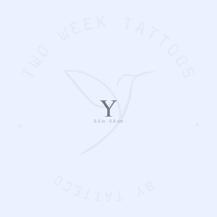 Y Serif Uppercase Semi-Permanent Tattoo - Set of 2