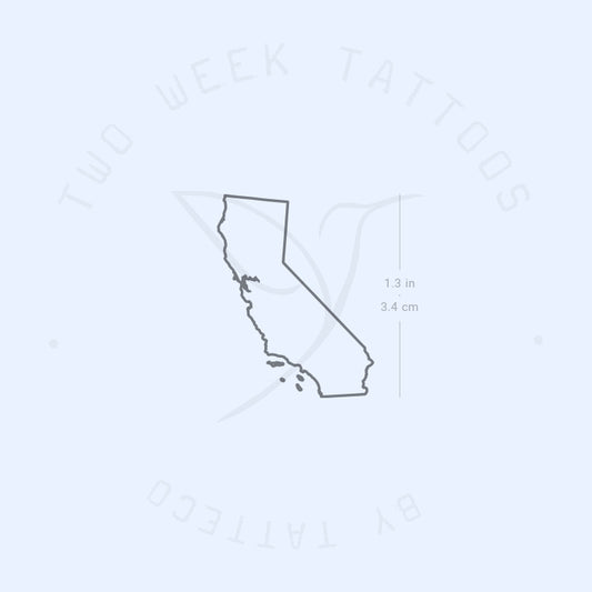 Tatuaje semipermanente del mapa de California (juego de 2)