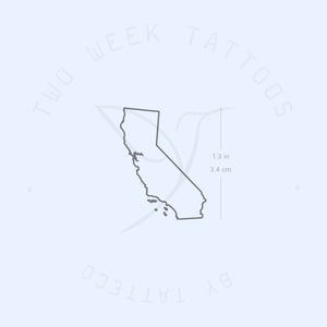California Map Semi-Permanent Tattoo - Set of 2
