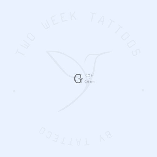 G Typewriter Uppercase Semi-Permanent Tattoo - Set of 2