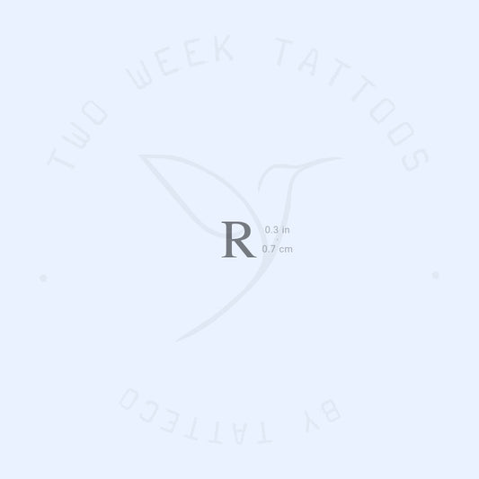 Tatuaje semipermanente con letra R Serif en mayúsculas (juego de 2)