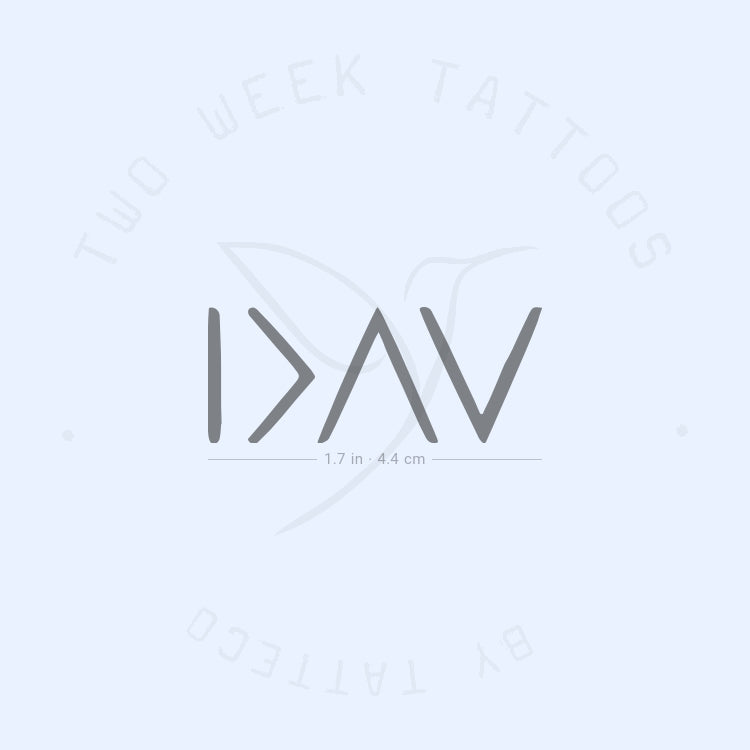 I Am Greater Than My Highs And Lows Symbol Semi-Permanent Tattoo - Set of 2