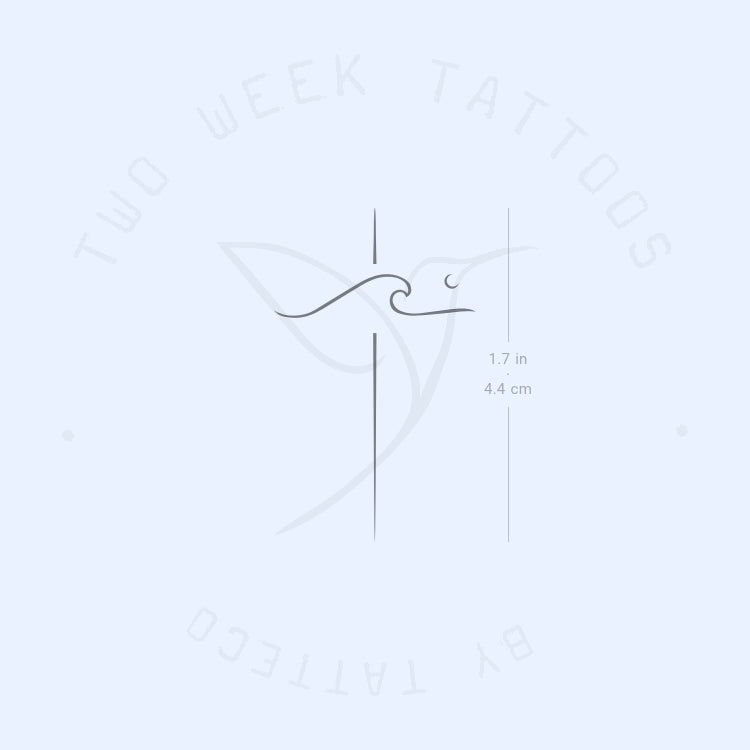Tatuaje semipermanente de onda y cruz (juego de 2)