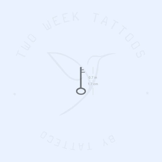 Tatuaje semipermanente de llave minimalista - Juego de 2