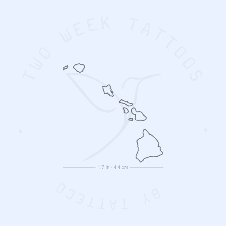 Tatuaje semipermanente del mapa de las islas hawaianas (juego de 2)