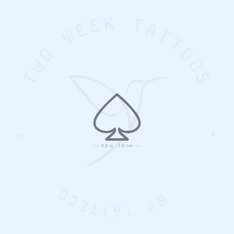 Spade Outline Semi-Permanent Tattoo - Set of 2