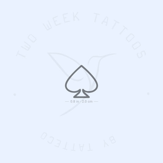 Spade Outline Semi-Permanent Tattoo - Set of 2