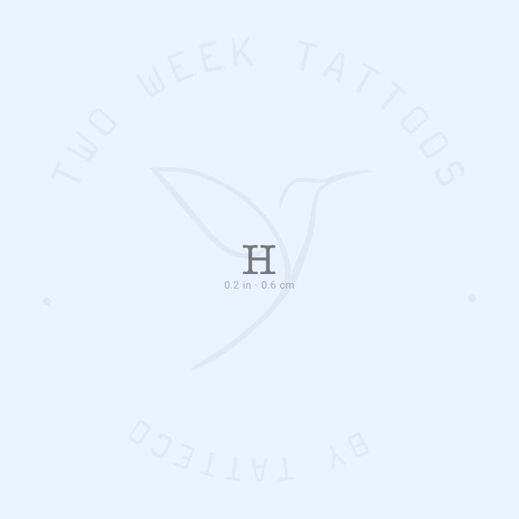 Tatuaje semipermanente de máquina de escribir H en mayúsculas (juego de 2)