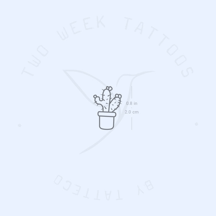 Tiny Cactus Semi-Permanent Tattoo - Set of 2