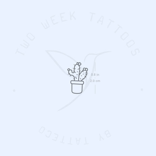 Tatuaje semipermanente de cactus diminuto - Juego de 2