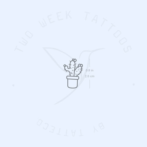 Tiny Cactus Semi-Permanent Tattoo - Set of 2