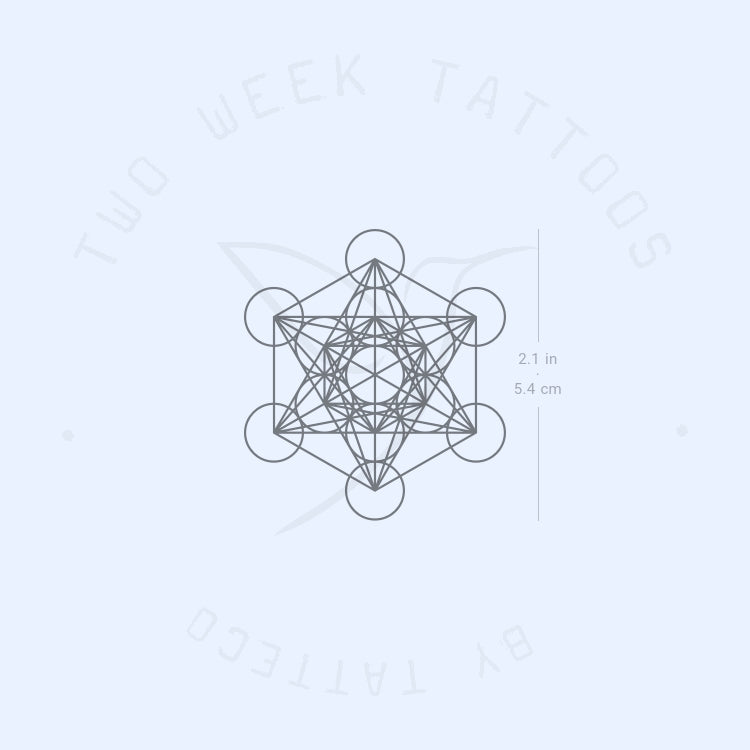 Tatuaje semipermanente del Cubo de Metatrón - Juego de 2